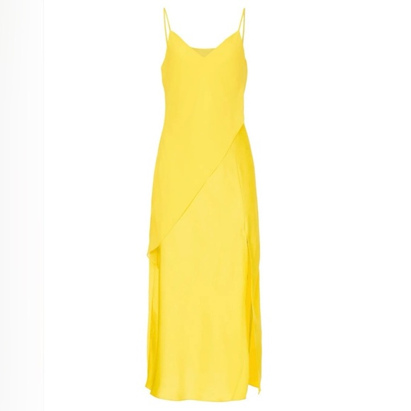 Saunders Collection Lara Yellow Maxi Length Spaghetti Strap Slip Dress Size 12 - Picture 5 of 10